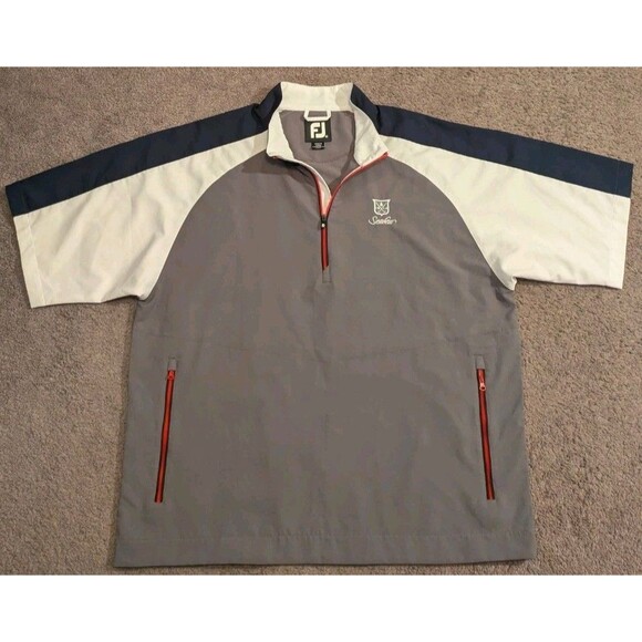 Footjoy 1/2 Zip Pullover Short Sleeve Windshirt Jacket Seaview Golf Club Men's - Picture 1 of 6